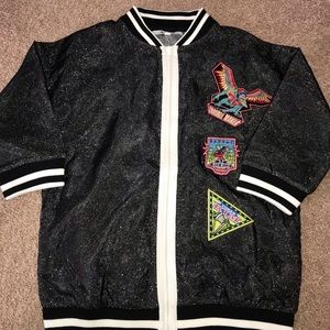 Metallic jacket w/ patches size small new